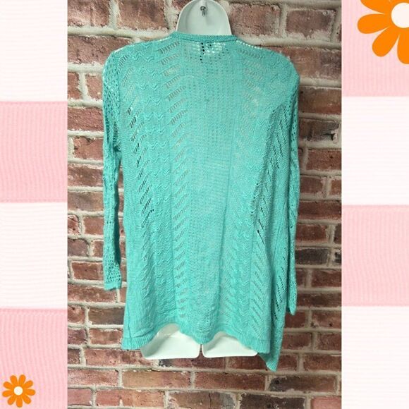 Maurices Green Open Stitch Duster Cardigan – Women’s Medium Lightweight Sweater - Picture 6 of 6